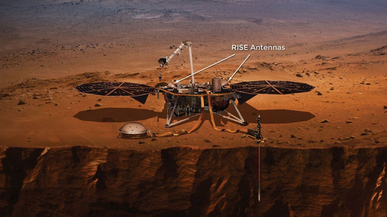 Антени експерименту RISE, який допоміг виміряти коротшання марсіанських днів. JPL / NASA