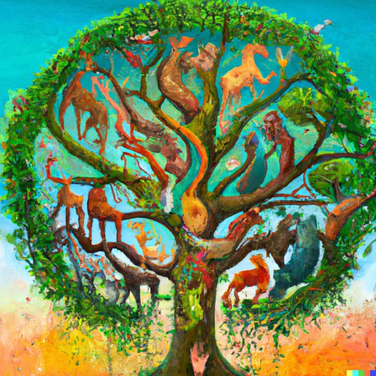 «Велике дерево життя із тілами людей і тварин у вигляді його листя»