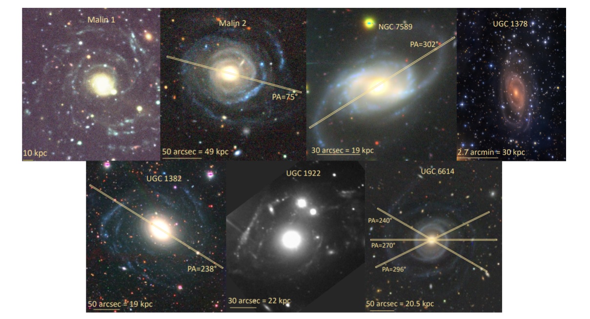 Сім галактик, які вивчали дослідники. Anna Saburova et al.
