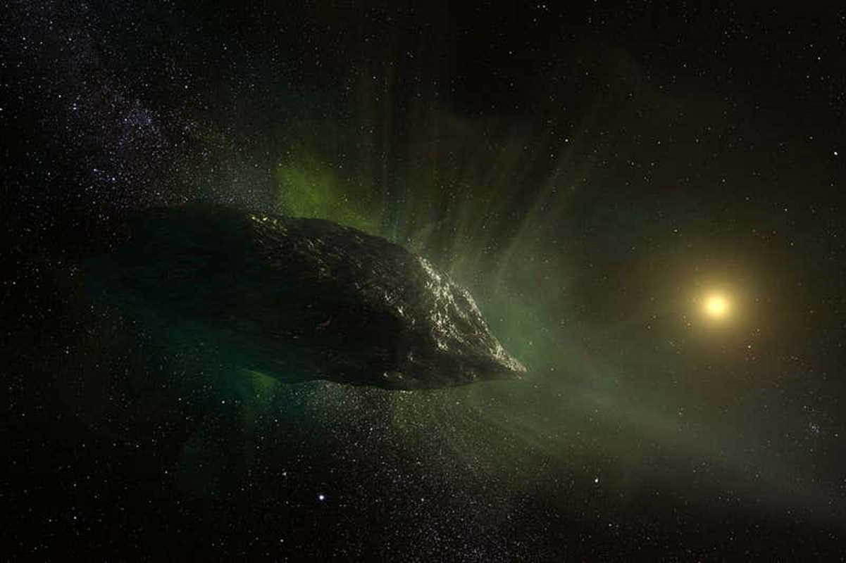 Художнє зображення комети Борисова. NRAO/AUI/NSF, S. Dagnello