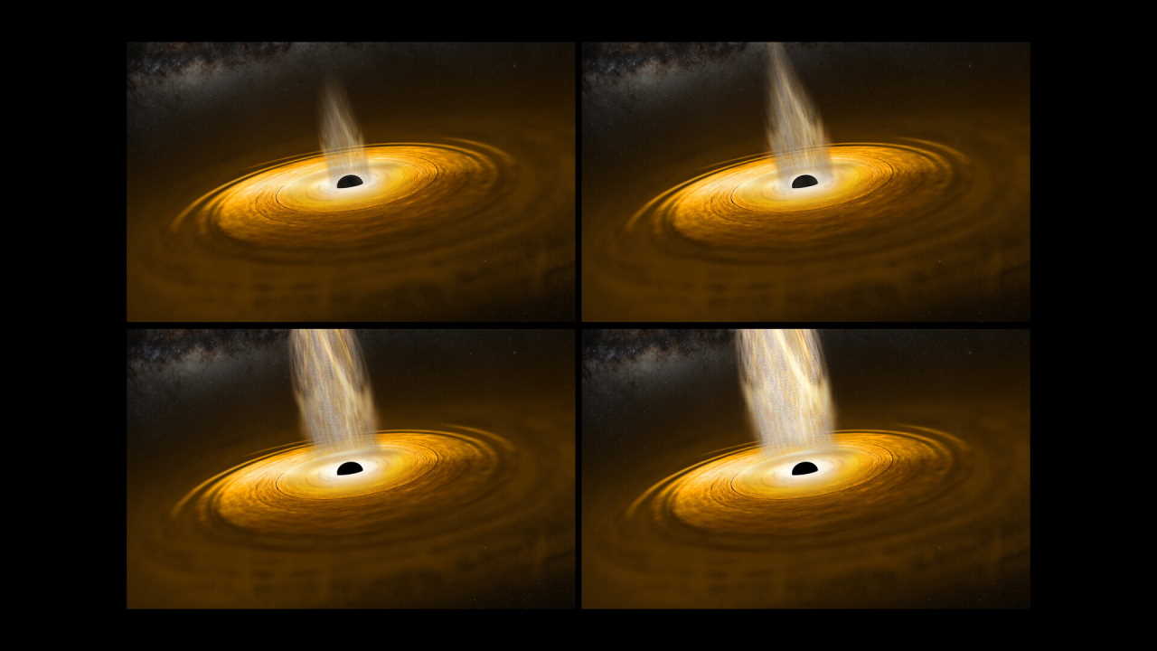 Ілюстрація околиць чорної діри, що поглинає на себе речовину / ESA