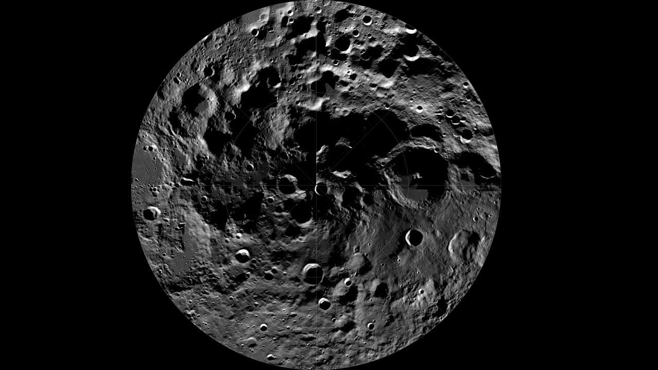 Південний полюс Місяця. NASA / GSFC / Arizona State University
