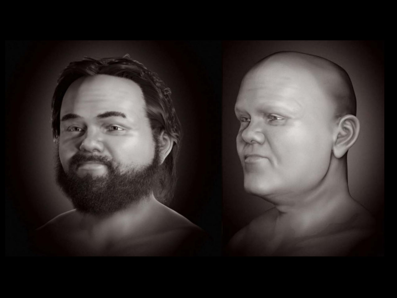 Відтворене обличчя чоловіка з бородою та волоссям і без.&amp;nbsp;Cicero Moraes et al. / bioRxiv, 2023