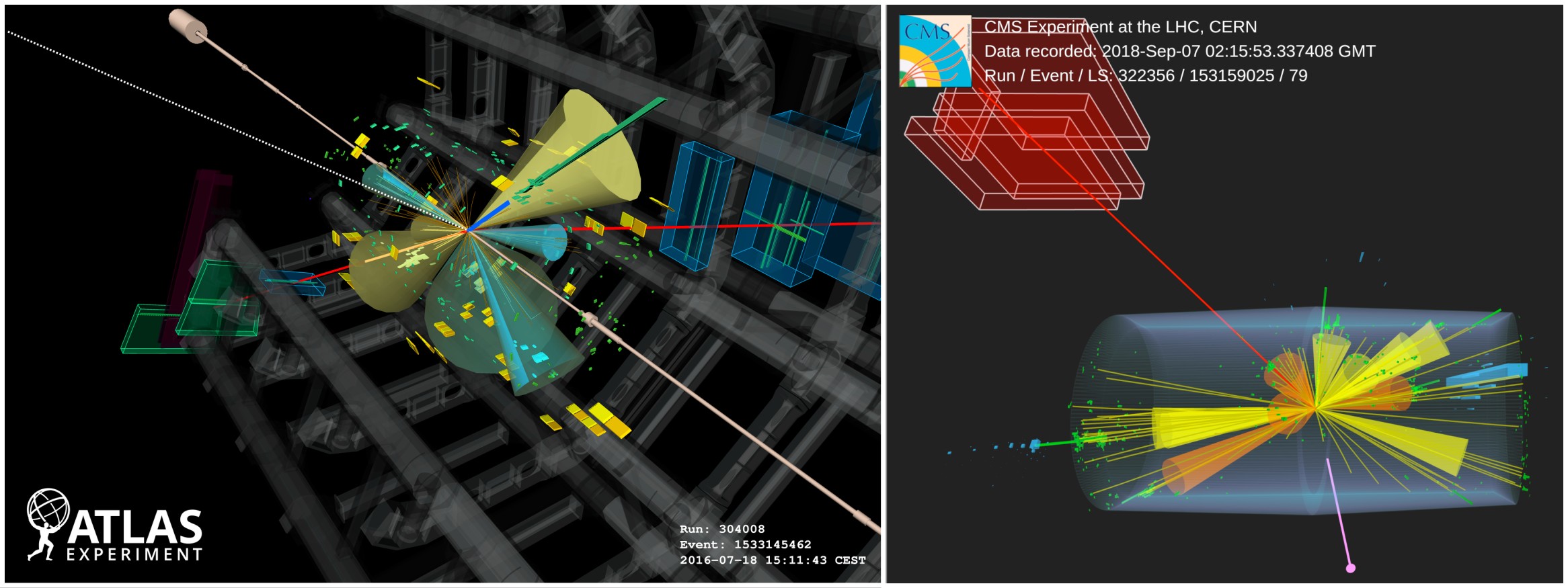 Моделювання події народження чотирьох топ-кварків у протон-протонному зіткненні на ВАК. CERN