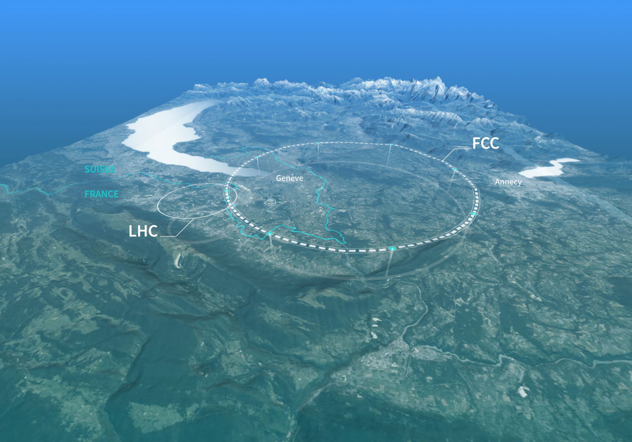 Мапа розташування нового колайдера. CERN