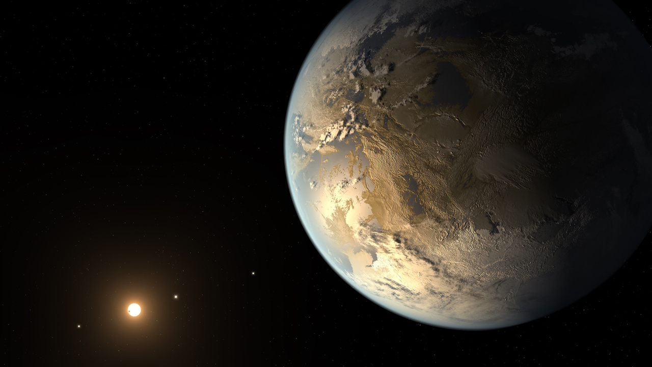Художнє зображення кам'янистої планети Kepler-168b, що знаходиться у придатній для життя зоні своєї зорі. NASA Ames / NASA / JPL–Caltech / Tim Pyle
