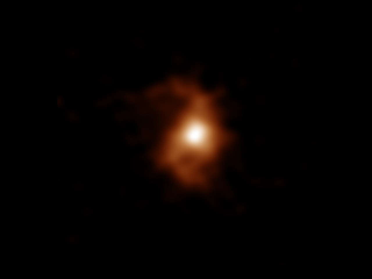 Світлина&amp;nbsp;BRI 1335-0417, яку отримала обсерваторія ALMA.&amp;nbsp;ALMA / ESO / NAOJ / NRAO / T. Tsukui &amp;amp; S. Iguchi