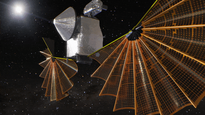 «Люсі» розгортає свої семиметрові сонячні панелі / NASA’s Goddard Space Flight Center
