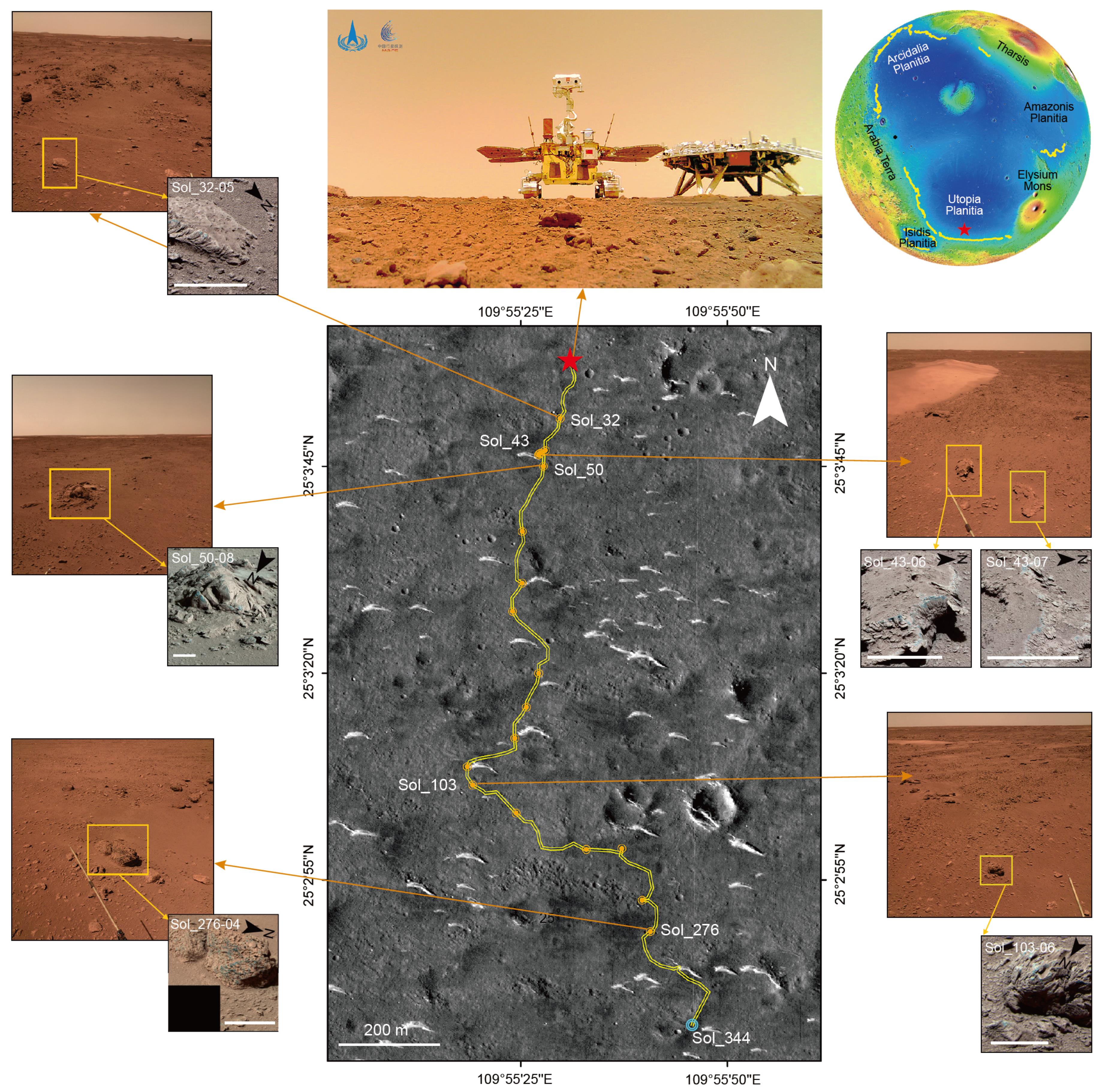 Виявлені марсоходом&amp;nbsp;«Чжужун» породи, які зберегли свідчення про давній марсіанський океан.&amp;nbsp;Long Xiao et al. / National Science Review, 2023