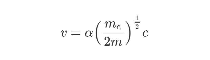Выведена фізиками формула, де швидкість поширення звуку(v) дорівнює швидкості світла(c), помноженій на квадратний корінь добутку сталої тонкої структури(α) та відношення маси протона до маси електрона