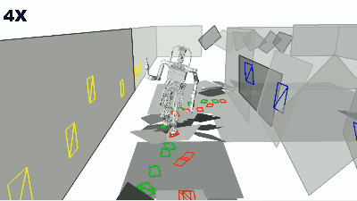 Віртуальний робот прямує з однієї кімнати в іншу, уникаючи перешкод. University of Michigan ARM Lab / YouTube