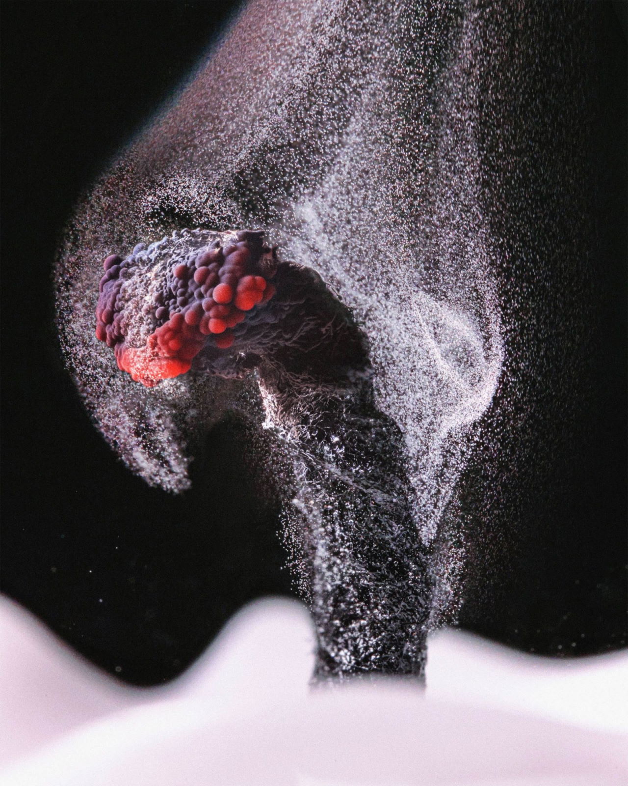 Неспалені частинки вуглецю, вивільнені при руйнуванні вуглеводневого ланцюга у воску свічки. Ole Bielfeldt