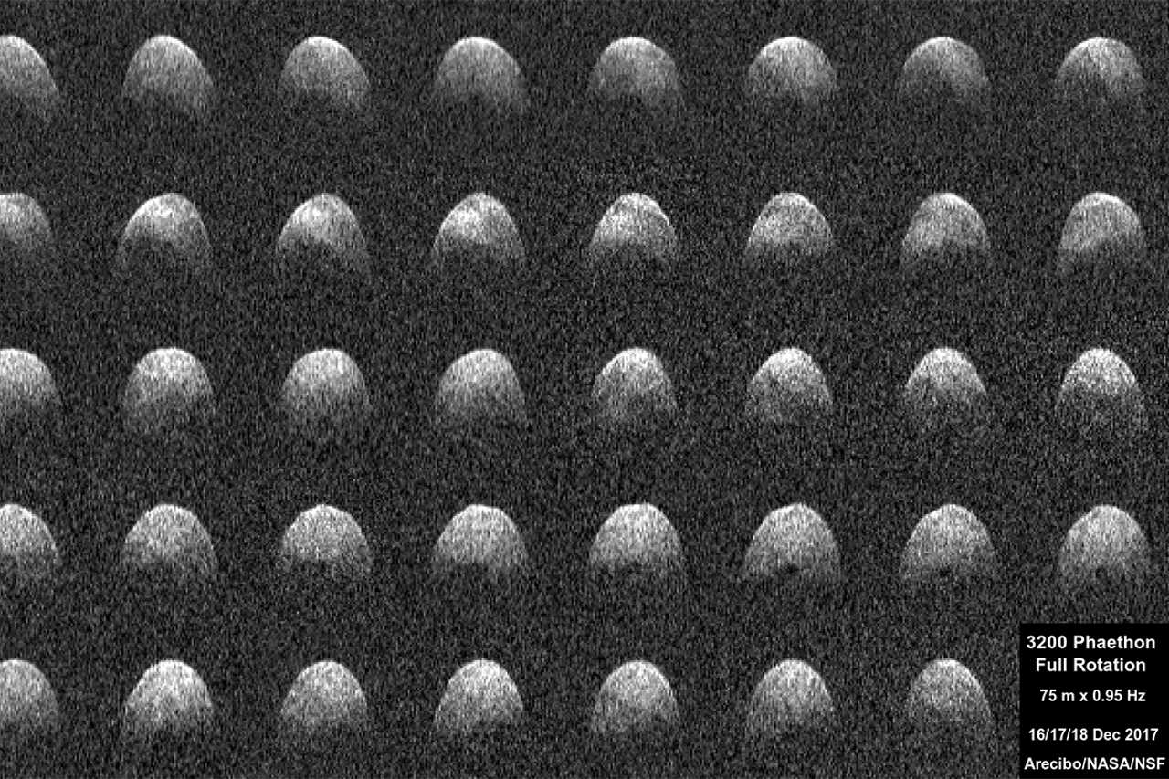 Зображення Фаетона, отримані за допомогою радіообсерваторії Аресібо у грудні 2017 року. Arecibo / NASA / NSF&amp;nbsp;