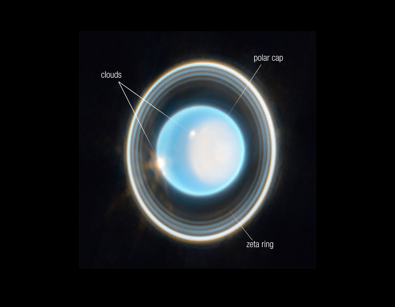 Світлина Урана з кільцями, яку отримав&amp;nbsp;«Джеймс Вебб».&amp;nbsp;NASA, ESA, CSA, STScI