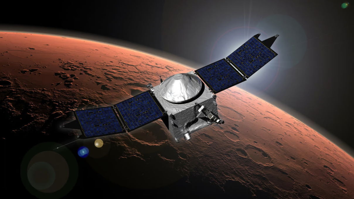 Художнє зображення&amp;nbsp;MAVEN над Марсом. NASA