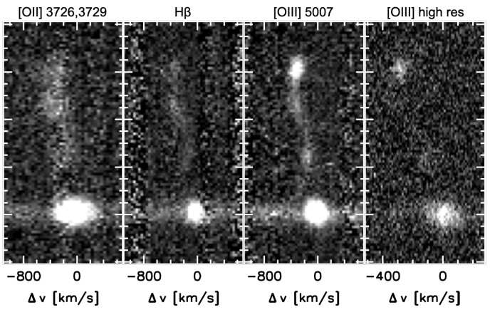 Зображення спектрометра LRIS обсерваторії Кека, які показали, що галактика і виявлена на знімках&amp;nbsp;«Габбла» структура знаходяться на однаковій відстані від нас.&amp;nbsp;Pieter van Dokkum et al. / arXiv, 2023