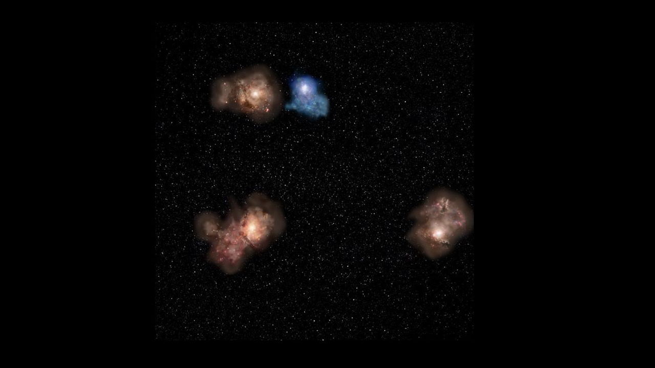 Художнє зображення галактик у ядрі скупчення.&amp;nbsp;NAOJ