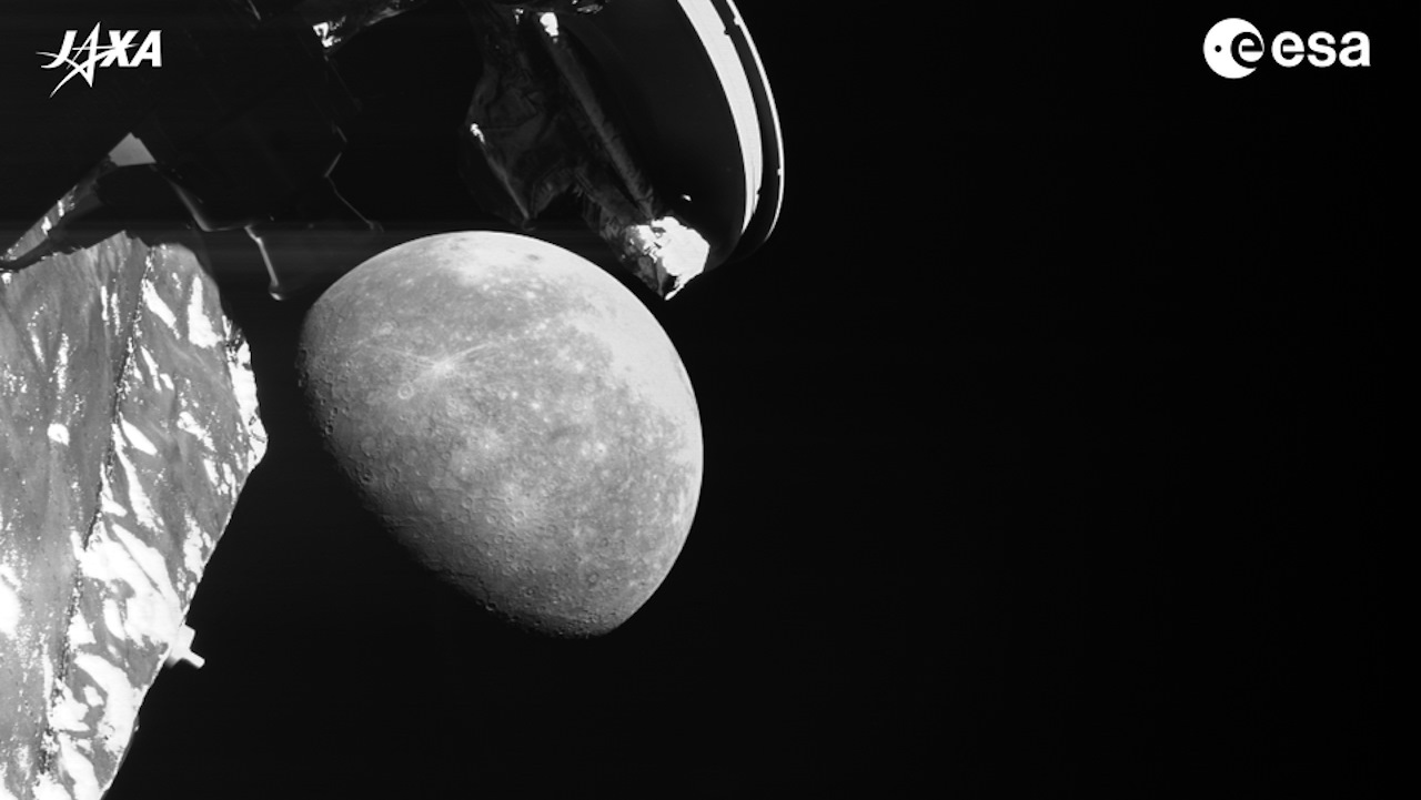 Меркурій, знятий під час третього зближення BepiColombo з планетою.&amp;nbsp;ESA