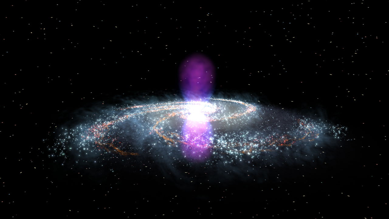 Художнє зображення гамма-випромінювання Чумацького Шляхку.&amp;nbsp;