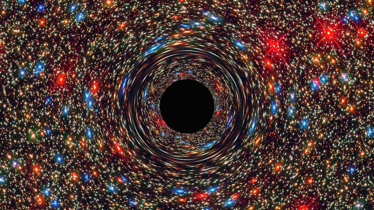 Зображення чорної діри. NASA, ESA, and D. Coe, J. Anderson, and R. van der Marel (Space Telescope Science Institute); Hubble SM4 ERO Team; C.-P. Ma (University of California, Berkeley), and J. Thomas (Max Planck Institute for Extraterrestrial Physics, Garching, Germany)