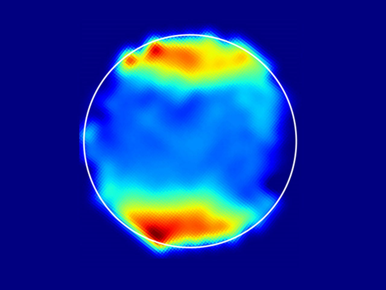 Спектроскопічна мапа Ганімеда, яку побудували на основі даних телескопа «Джеймс Вебб». Samantha Trumbo, Cornell