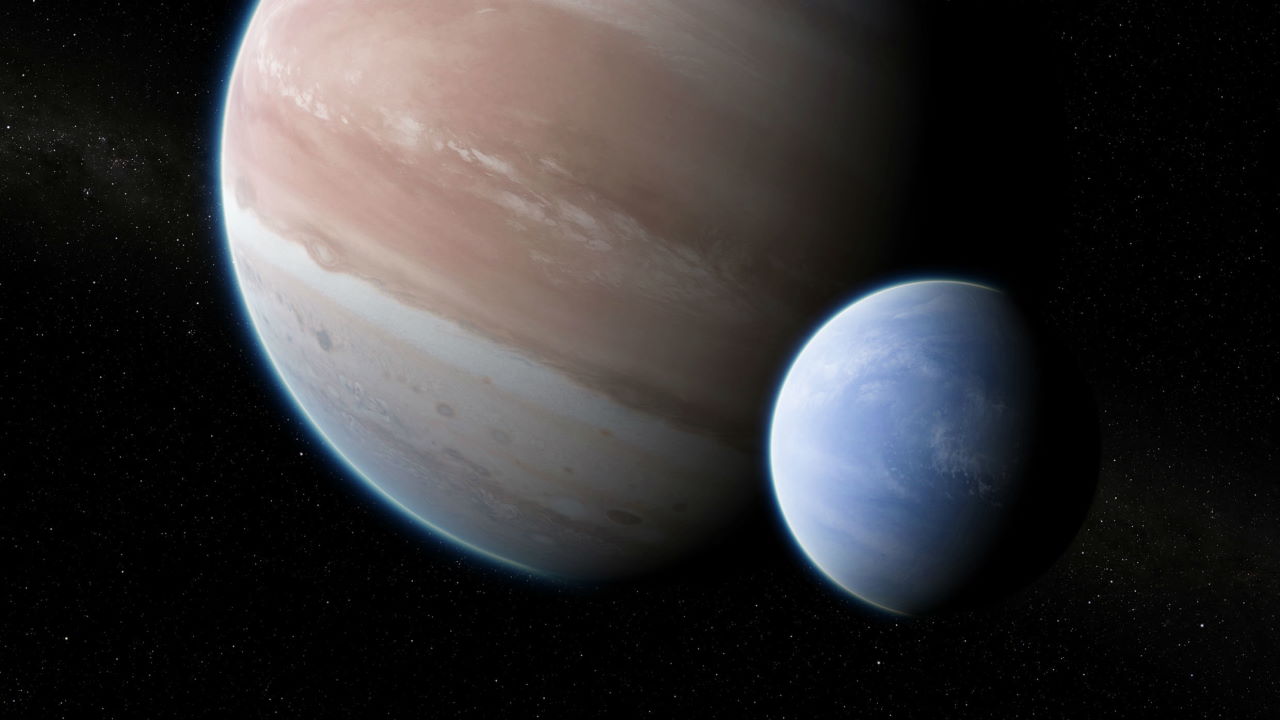 Художнє зображення екзопланети&amp;nbsp;Kepler-1625b, навколо якої астрономи спростували відкриття супутника.&amp;nbsp;Dan Durda