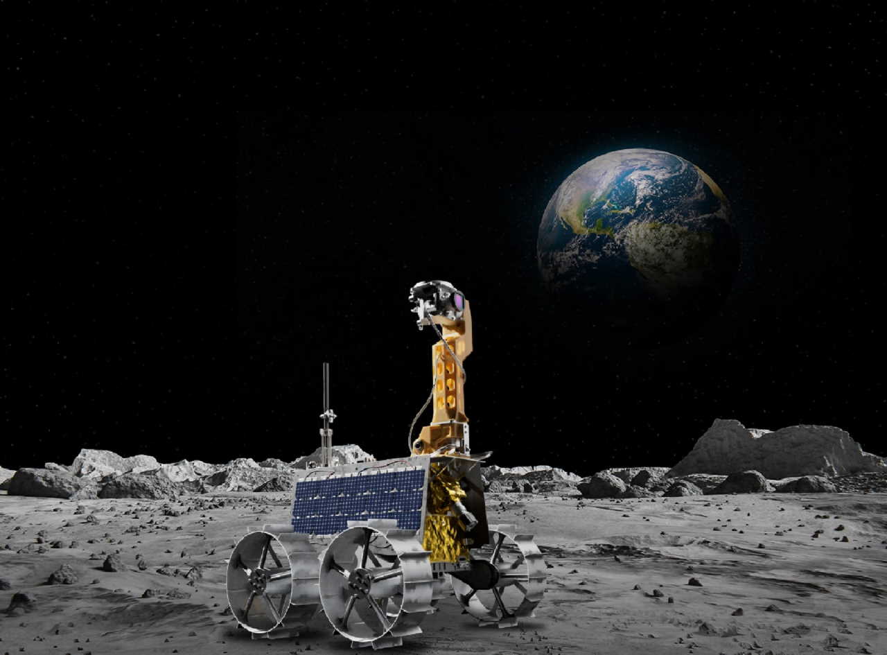 Ілюстрація роботи місяцехода «Рашид» на Місяці. Mohammed bin Rashid Space Centre