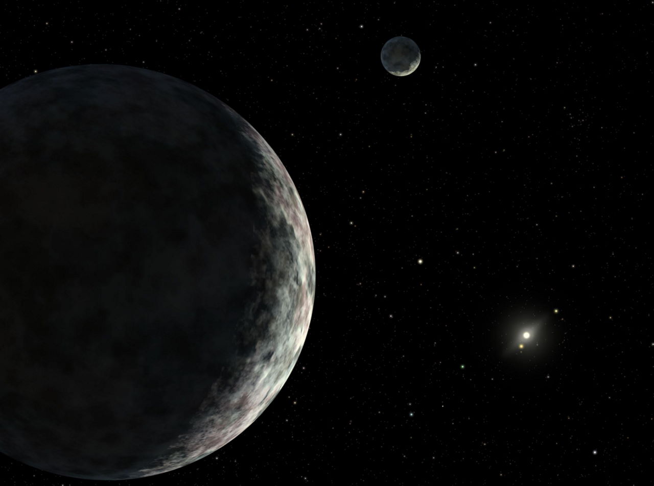 Ерида і її супутник Дизномія в уявленні художника. JPL / NASA