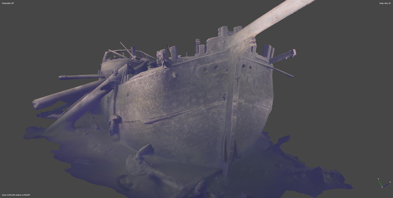 Тривимірна модель затонулого корабля. JD-Contractor