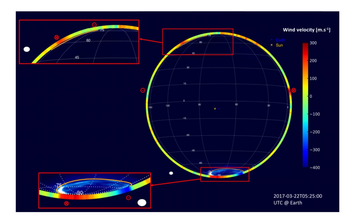 Ультрафіолетове полярне сяйво Юпітера та стратосферні вітри, зафіксовані за допомогою синильної кислоти. T. Cavalié et al.