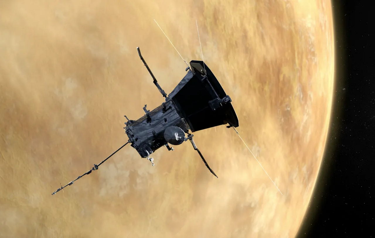 Художнє зображення зонда «Паркер» під час обльоту Венери.&amp;nbsp;NASA / Johns Hopkins APL / Steve Gribben