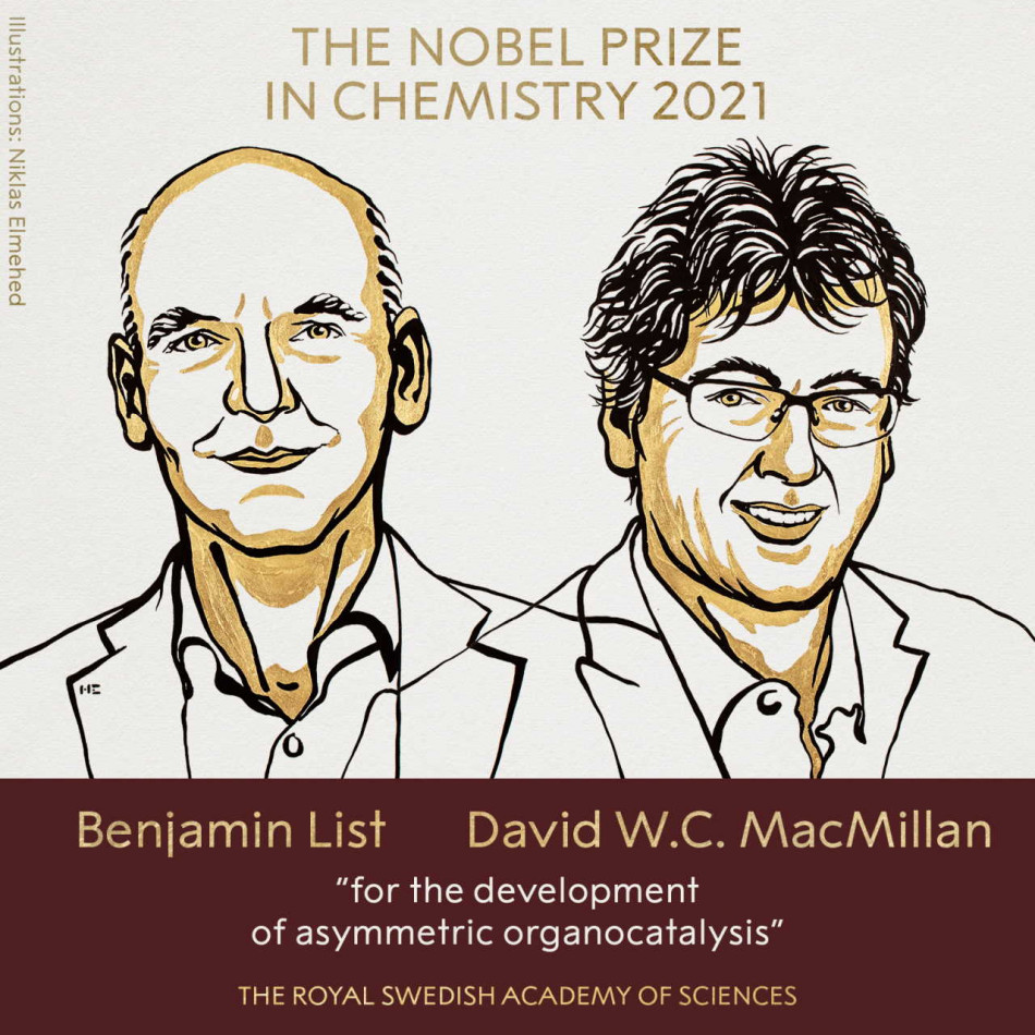 Нобелівську премію з хімії присудили за розвиток асиметричного органокаталізу